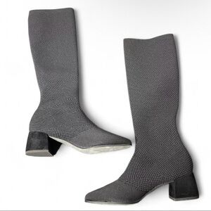 Eileen Fisher Innis Recycled Stretch Knit Boot Black Classic Womens Sz 7